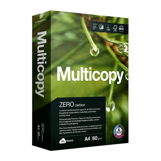 Multicopy - Kopierpapier Multicopy Zero 80gr A4 White | Packung mit 500 Blättern