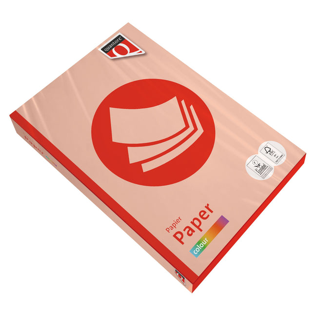 Quantore - Carta per fotocopie Colore A4 80gr salmone 500 fogli | 5 pezzi