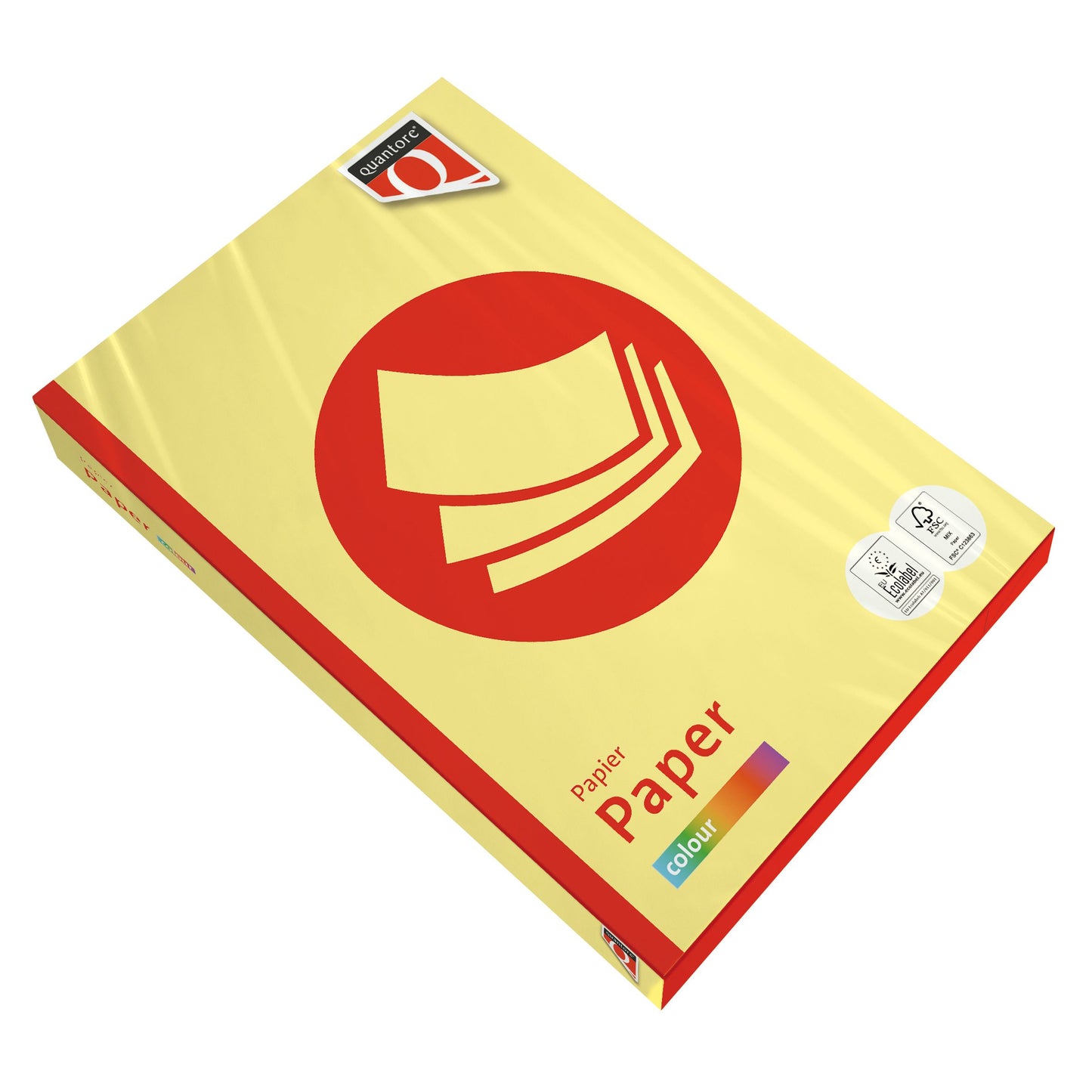 Quantore -  Kopieerpapier Colour A4 80gr geel 500 vel | 5 stuks