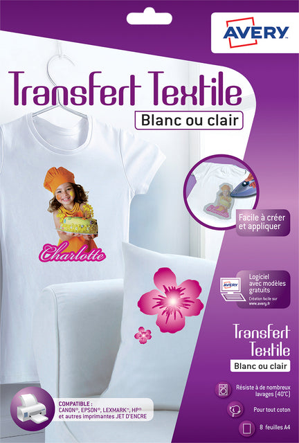 Avery - Trasferibile per magliette C9405-8 A4 8 fogli