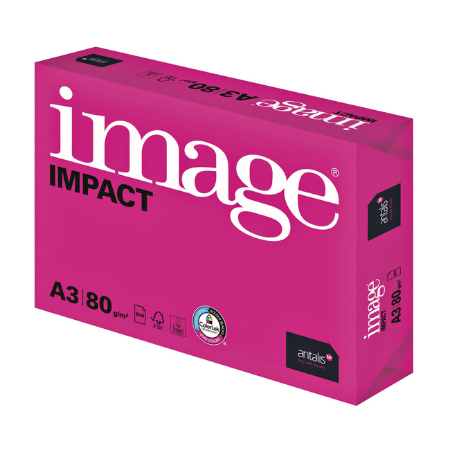 Imagen - Papel fotocopia Impact A3 80gr blanco 500 hojas | 5 piezas