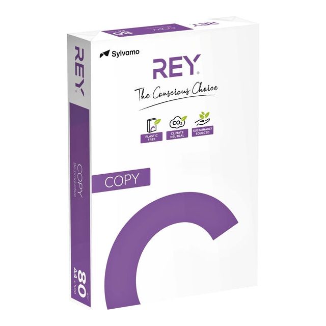 Rey - Papierkopie Kopie A4 80gr White | Pak ein 500 Blatt | 5 Stücke