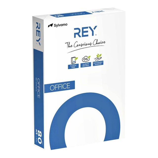 Rey - Copier Paper Office A4 80gr White | Pack de 500 feuilles