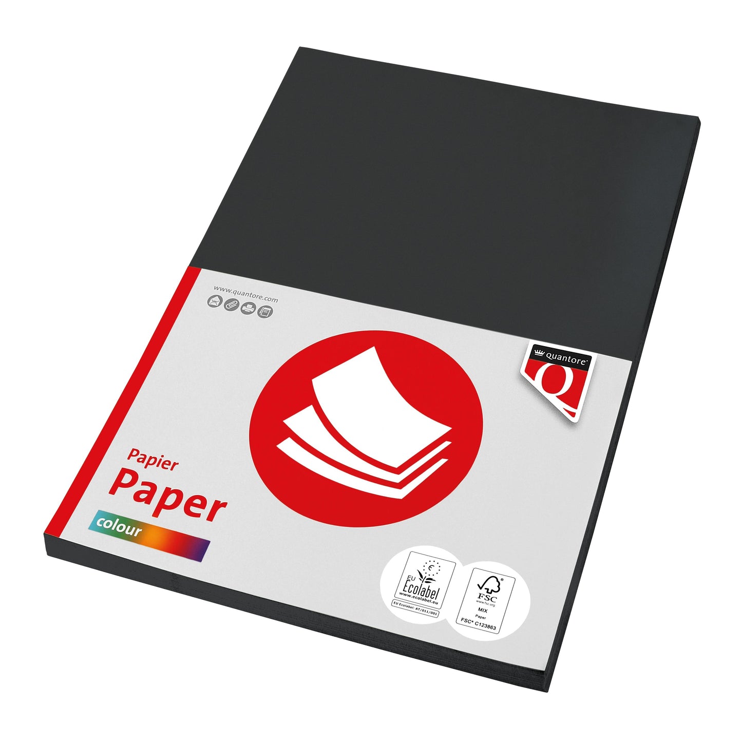 Quantore - Papier copie Couleur A4 80gr noir 100 feuilles