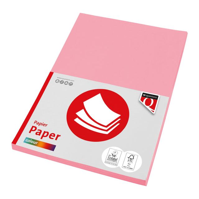 Quantore - Kopieerpapier A4 80gr lichtroze 100vel