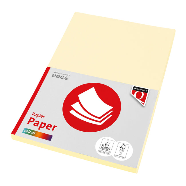 Quantore - Carta per fotocopie Colore A4 80gr avorio 100 fogli | 10 pezzi
