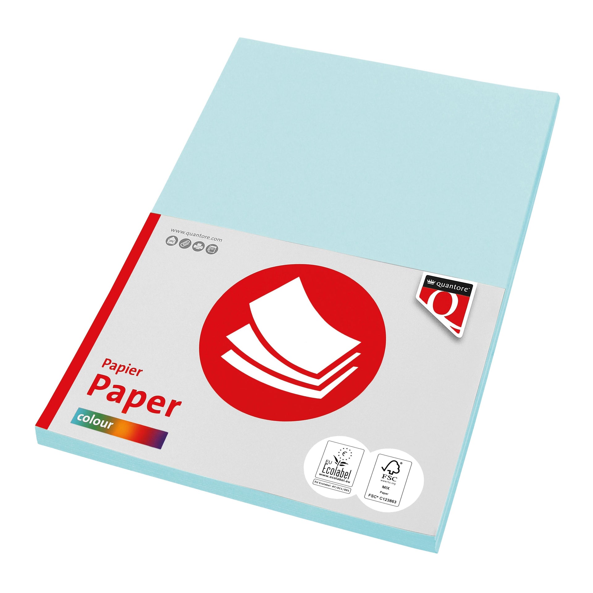 Quantore - Kopierpapier Farbe A4 80gr hellblau 100 Blatt