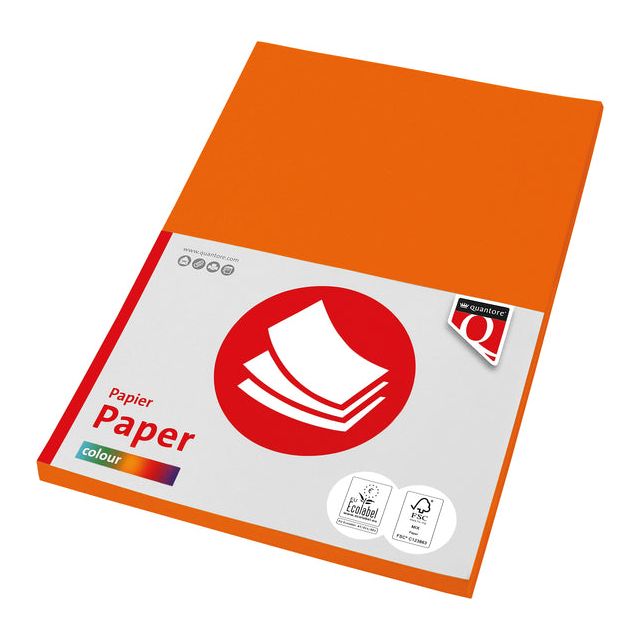 Quantore - Kopieerpapier A4 80gr oranje 100vel