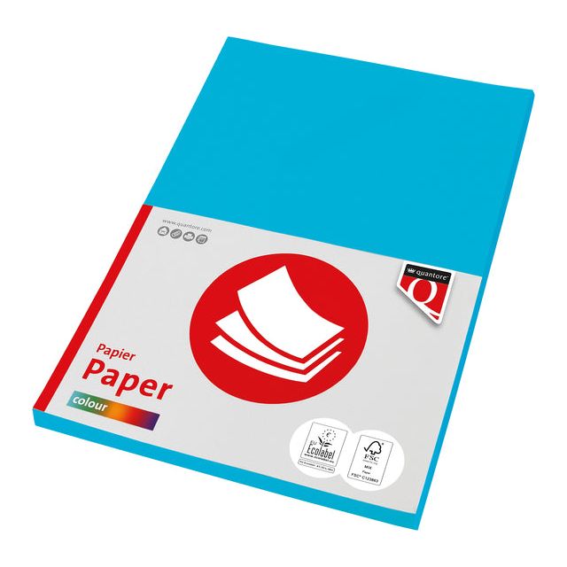 Quantore - Kopieerpapier A4 80gr azuurblauw 100vel