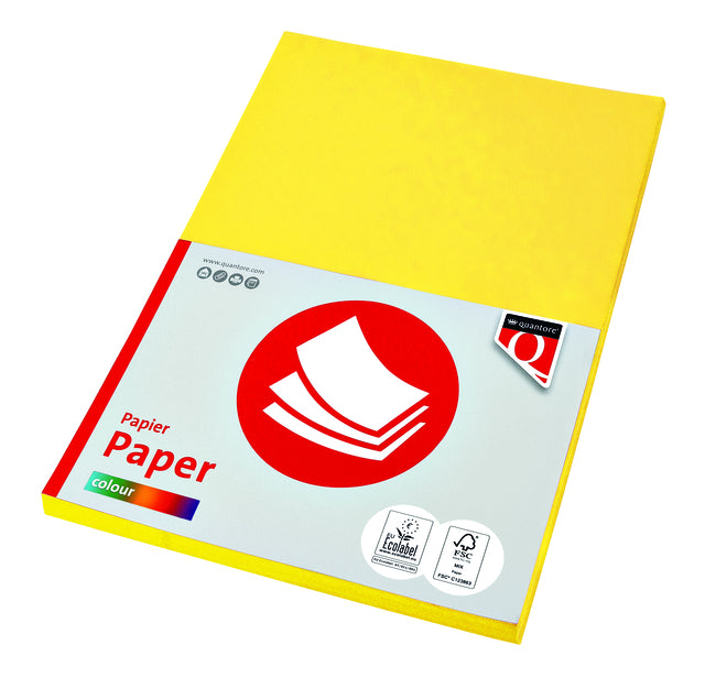 Quantore - Kopieerpapier A4 160gr geel 50vel | 10 stuks