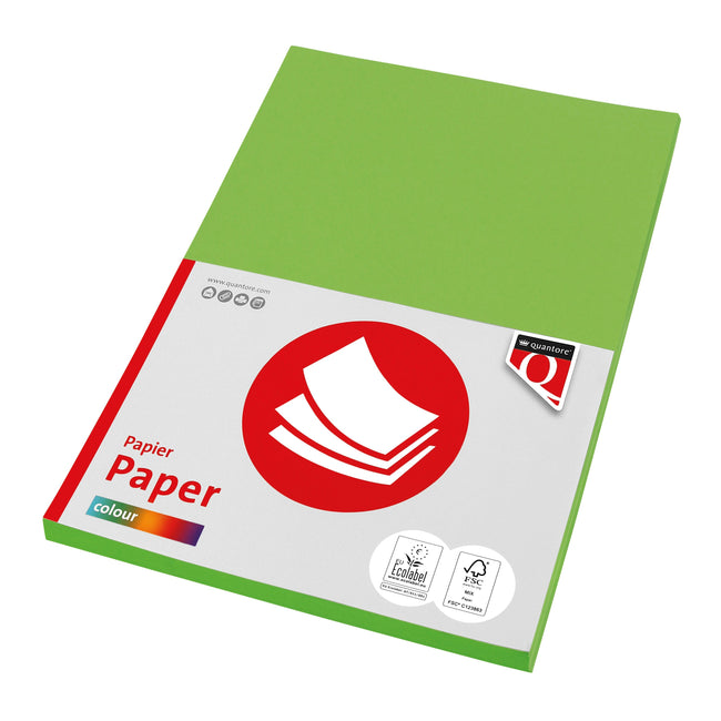 Quantore - Papel de copia Color A4 160gr verde brillante 50 hojas