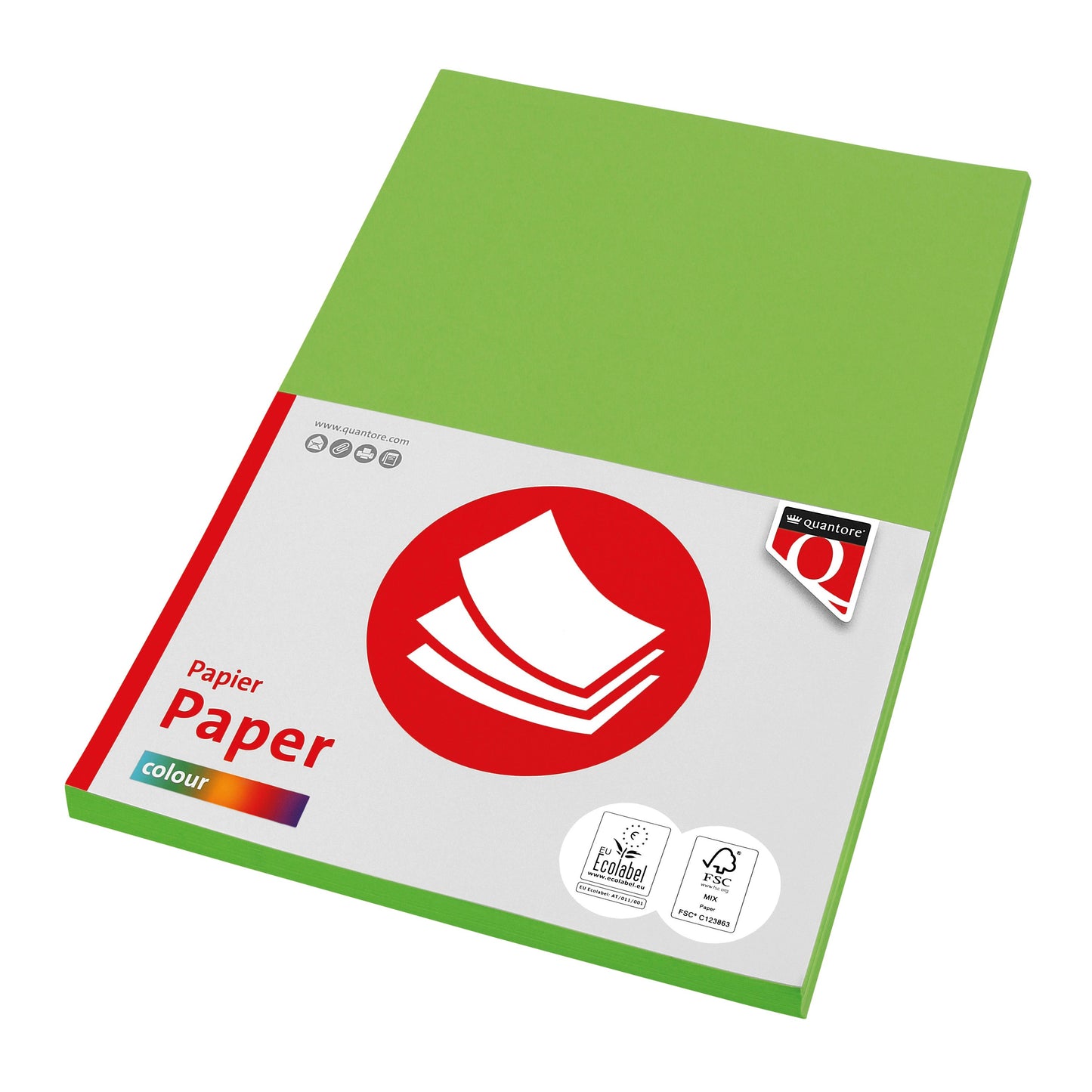 Quantore -  Kopieerpapier Colour A4 160gr helgroen 50 vel | 10 stuks