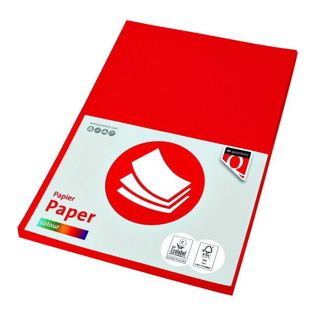 Quantore - Kopieerpapier A4 160gr felrood 50vel