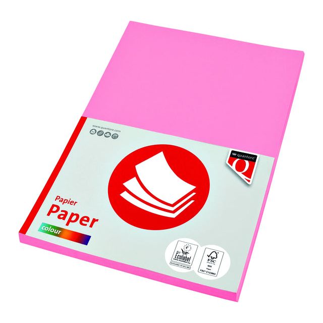 Quantore - Kopieerpapier A4 160gr roze 50vel | 10 stuks