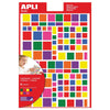 Apli Kids - Autocollants amovibles pour enfants, carrés, blister de 756 pièces de couleurs et tailles assorties