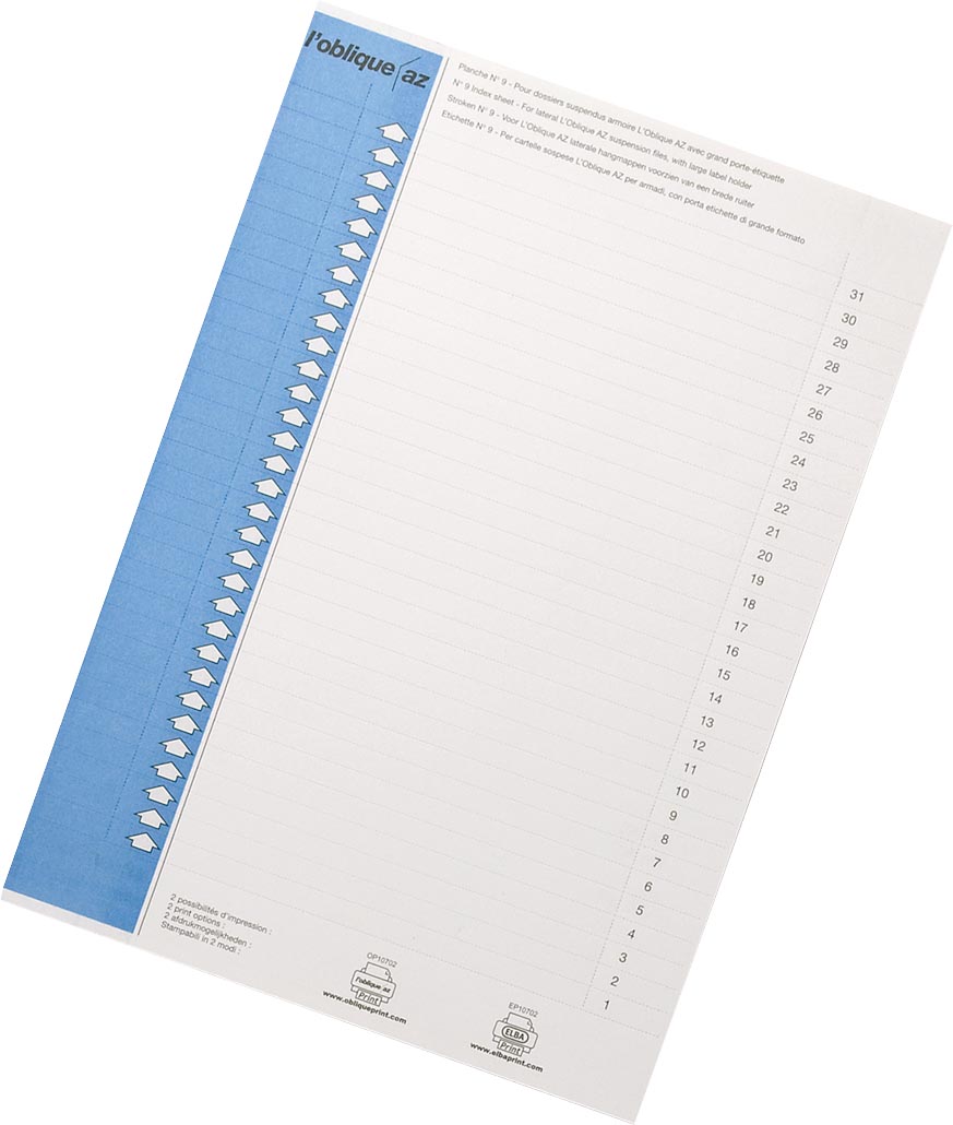 Elba -  ruiterstrook type 9, vel met 31 etiketten, blauw