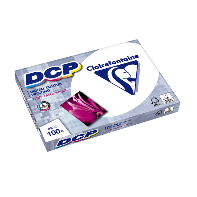 CLAIREFONTAINE - PAPE LASER CLAIREFONTAINE DCP A3 100GR BLANC | Pak une feuille de 500 | 4 pièces