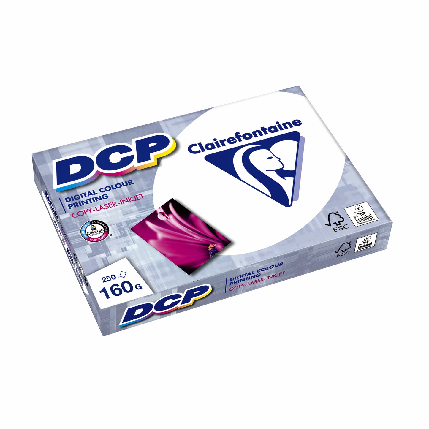 Clairefontaine - Papel láser DCP A4 160gr blanco 250 hojas