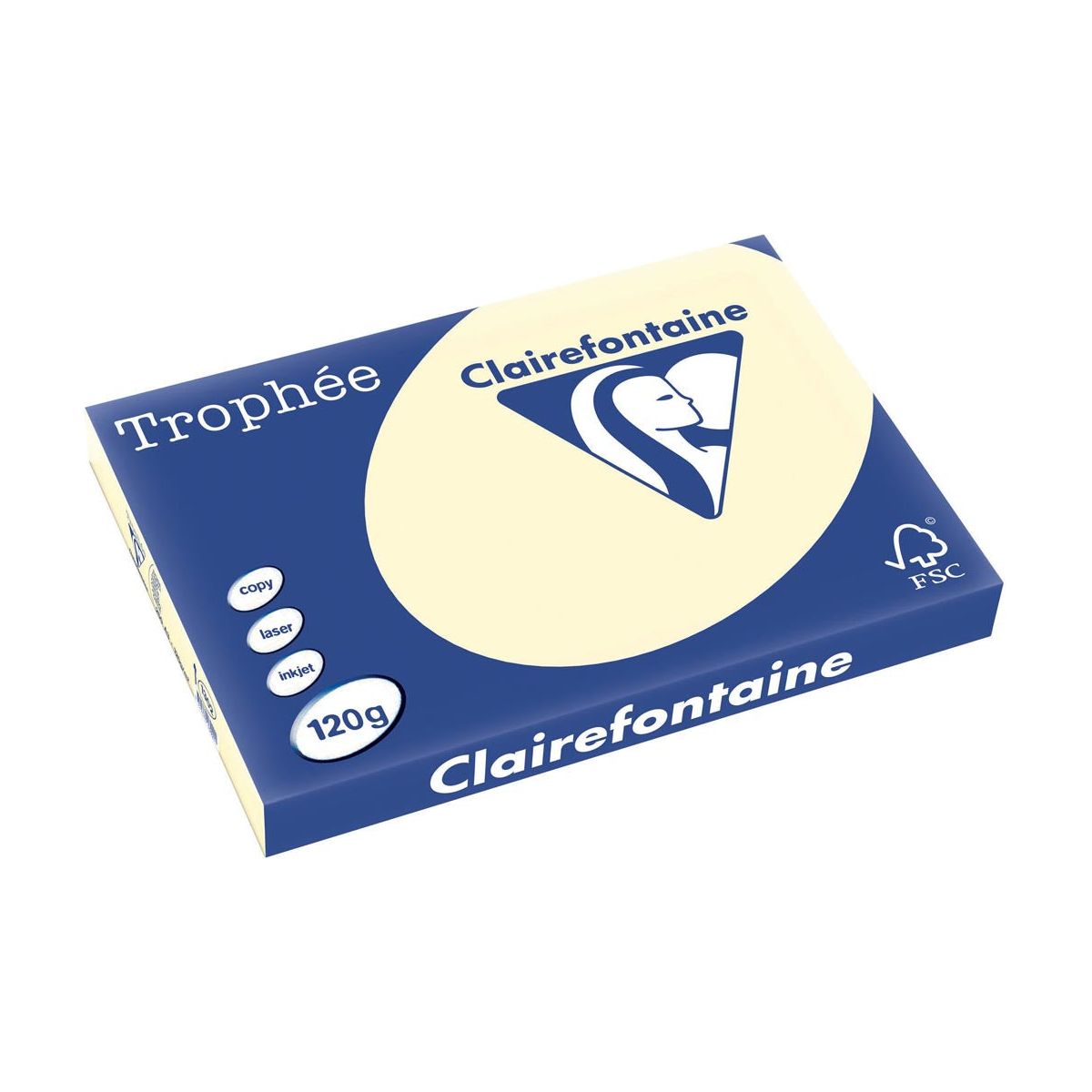 Clairefontaine - Trophée tel, gekleurd papier, A3, 120 g, 250 vel, crème