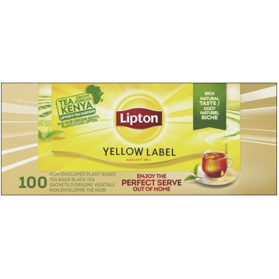 Lipton Tea Company -  thee Feel Good Selection, Yellow label, zonder enveloppe, doos van 100 stuk