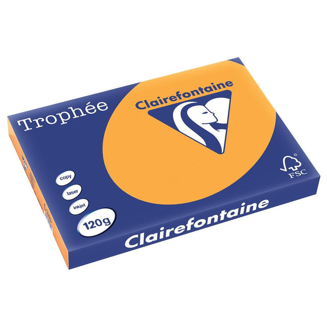 Clairefontaine - Trophée tel, gekleurd papier, A3, 120 g, 250 vel, oranje