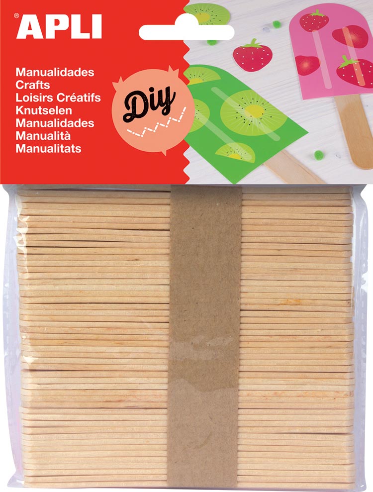 Apli - wooden sticks, blister with 50 pieces