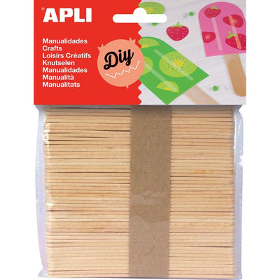 Apli -  houten sticks, blister met 50 stuks
