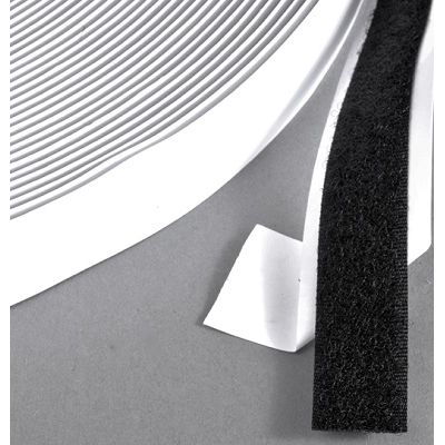 Klika - Velcro adhesive 25mm black loop 25m