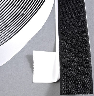 Klika - Velcro adhesive 30mm black hook 25m