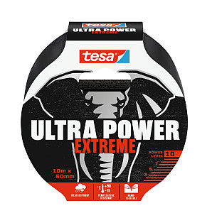 Tesa - Reparatiee ultra power extreme 10mx50mm zw | Stuk a 1 rol | 6 stuks