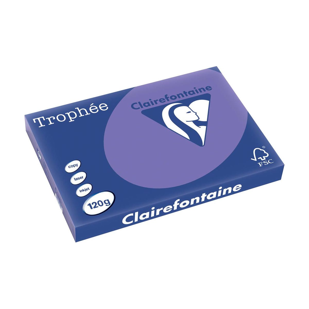 Clairefontaine - Trophée Intens, gekleurd papier, A3, 120 g, 250 vel, violet