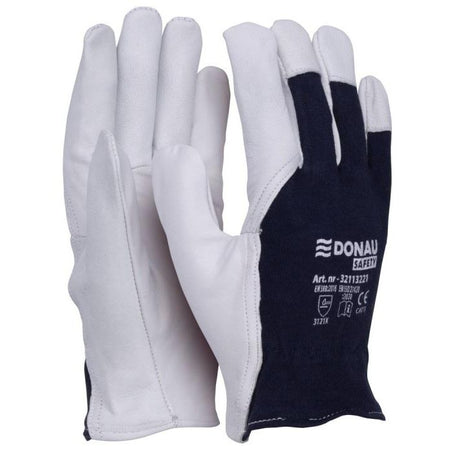 DONAU SAFETY -   werkhandschoenen, wit-blauw, M, maat 8