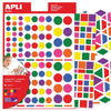 Apli Kids - Autocollants amovibles enfants, formes, couleurs et tailles assorties, blister de 664 pièces
