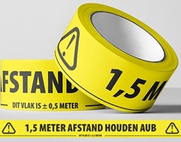 Klika - e geel 1,5 meter afstand houden aub