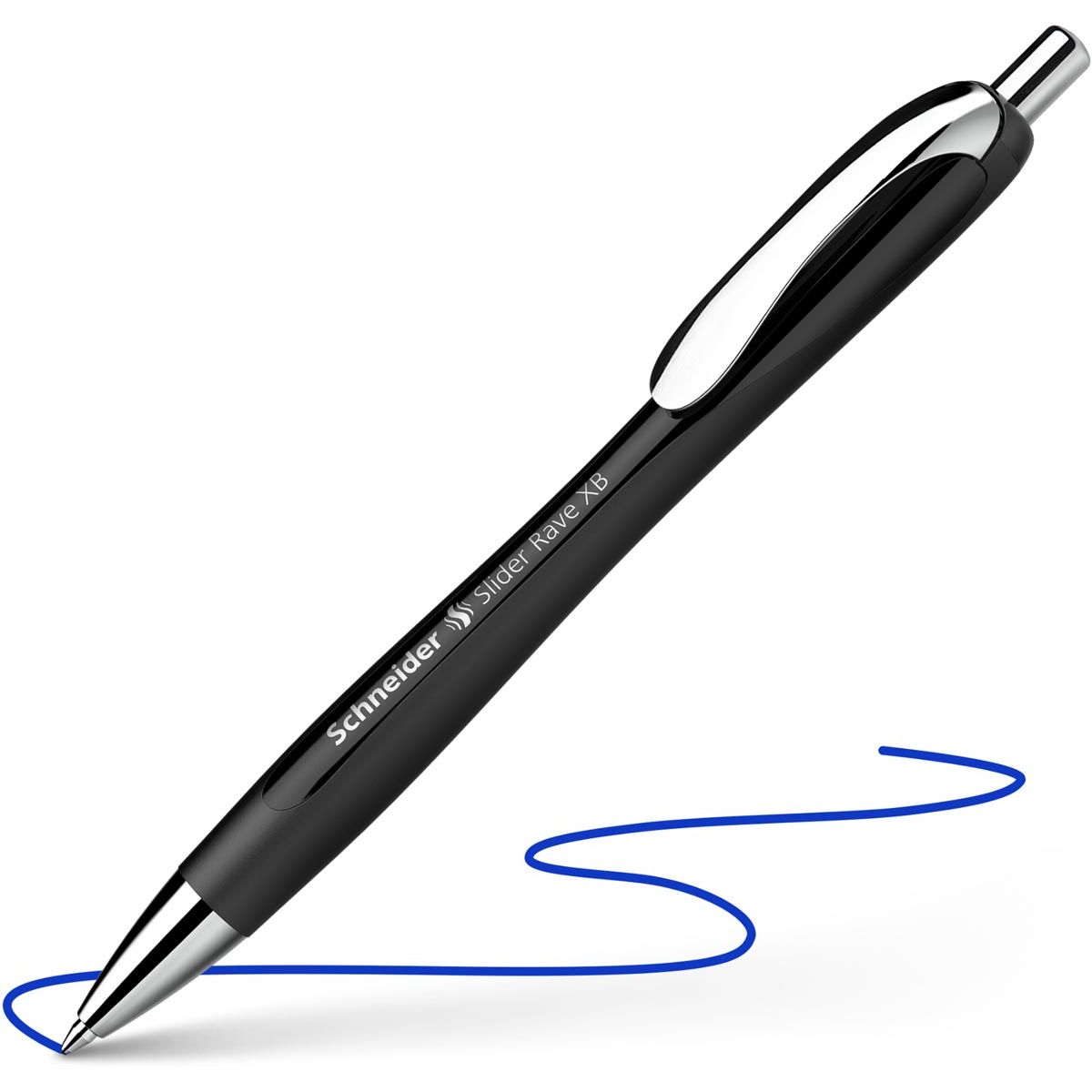 Schneider -  balpen Slider Rave, extra breed, blauwe inkt, zwart