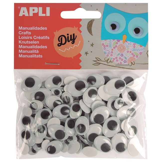 Apli - yeux artisanaux auto-adhésifs, ovale, cloque avec 100 pièces