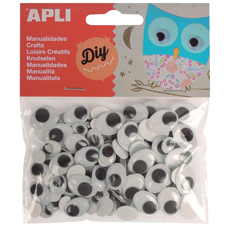 Apli - self-adhesive craft eyes, oval, blister with 100 pieces