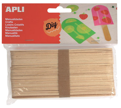 Apli -  jumbo houten sticks, blister met 40 stuks