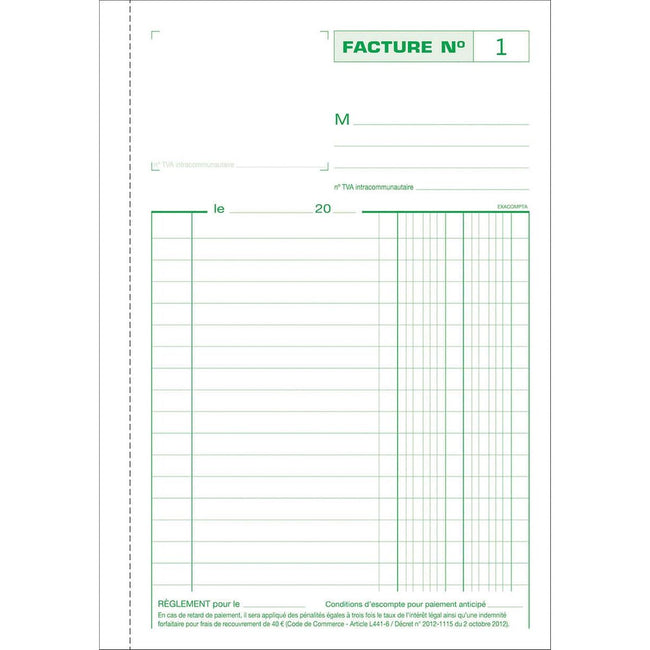 Exacompta – Rechnungen, ft 21 x 14,8 cm, dreifach, französisch