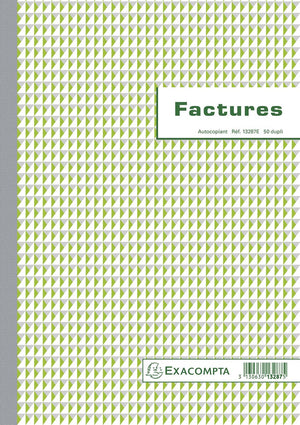 Exacompta - facturas, pies 29,7 x 21 cm, duplicado, francés