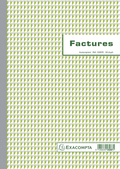 Exacompta - facturas, pies 29,7 x 21 cm, duplicado, francés