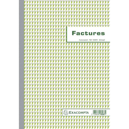 Exacompta - factures, ft 29,7 x 21 cm, duplicata, français