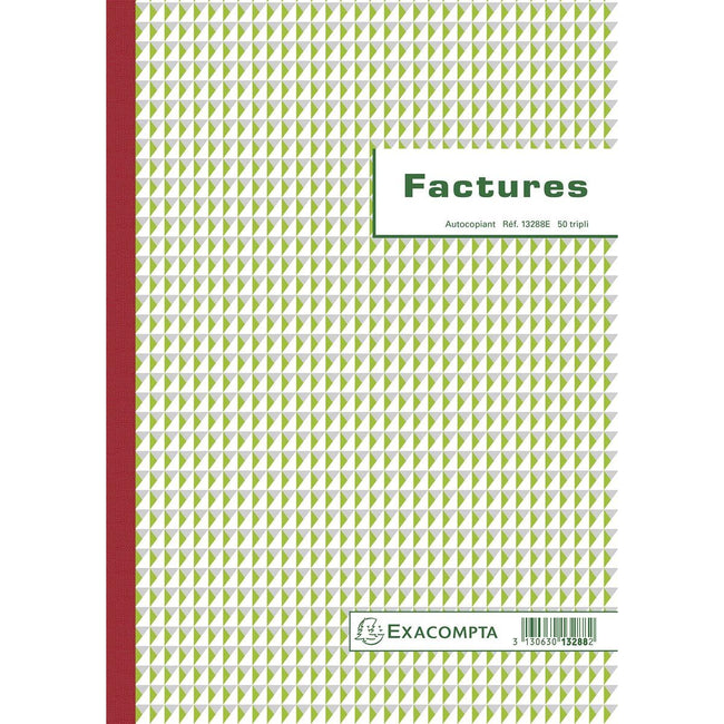 Exacompta - factures, ft 29,7 x 21 cm, tripli, français-répartition