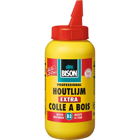 Bison - colla per legno Extra, bianca, bottiglia da 250 grammi