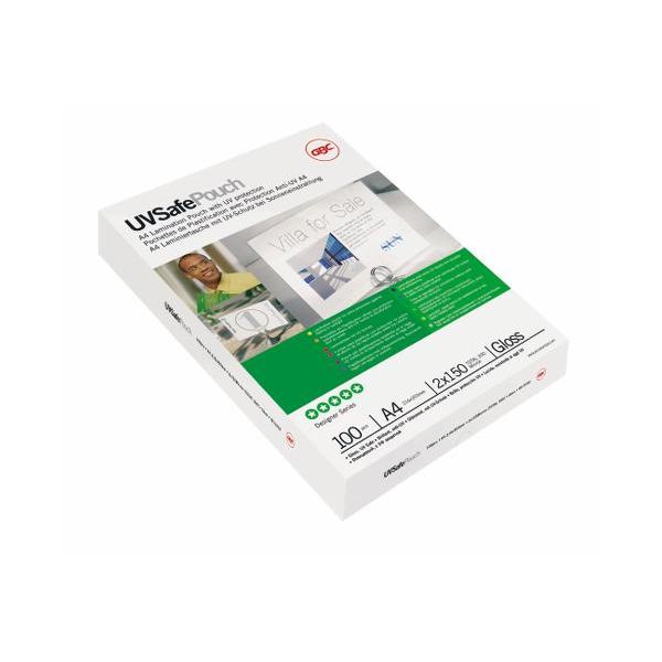 GBC -  UV Safe Lamineerhoezen A4 2x150 micron Glanzend (100)