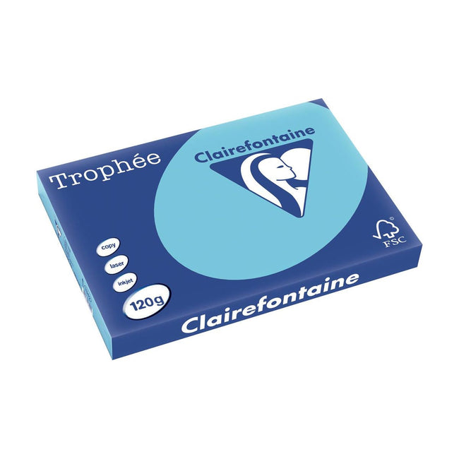 Clairefontaine - Trophée tel, gekleurd papier, A3, 120 g, 250 vel, helblauw