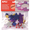 Apli Kids - Stelle glitter autoadesive per bambini, blister da 50 pezzi