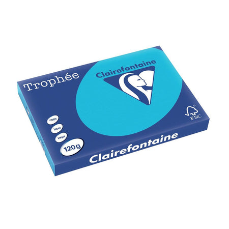 Clairefontaine - Trophée Intens, colored paper, A3, 120 g, 250 sheets, royal blue