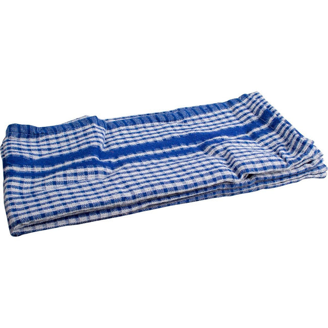 Merkloos - Handdoek, ft 50 x 70 cm, gewafeld, blauw, pak van 3 stuks