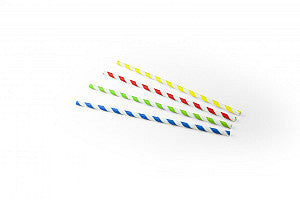 paille papier bande assortie ø6mm x 230mm 100 pièces